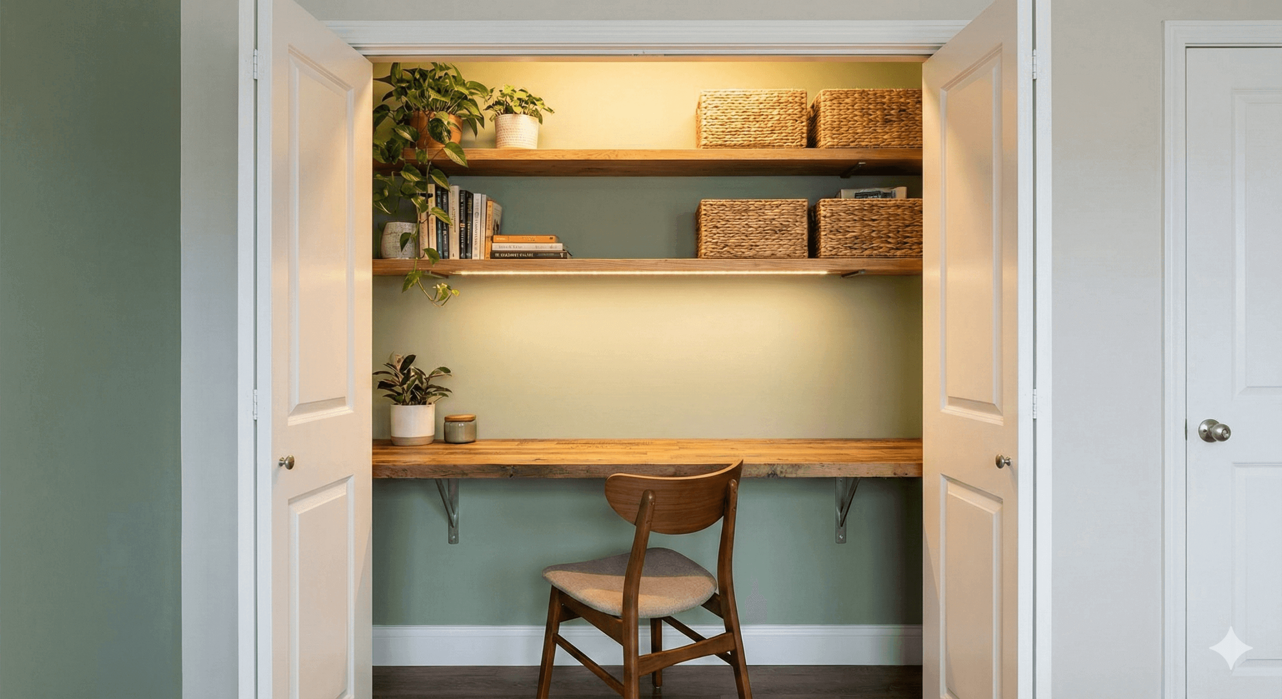 Turning a closet into an office.