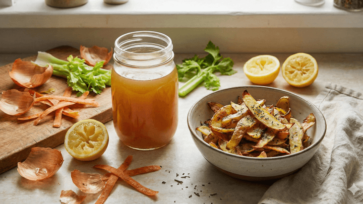 Examples of cooking with food scraps.