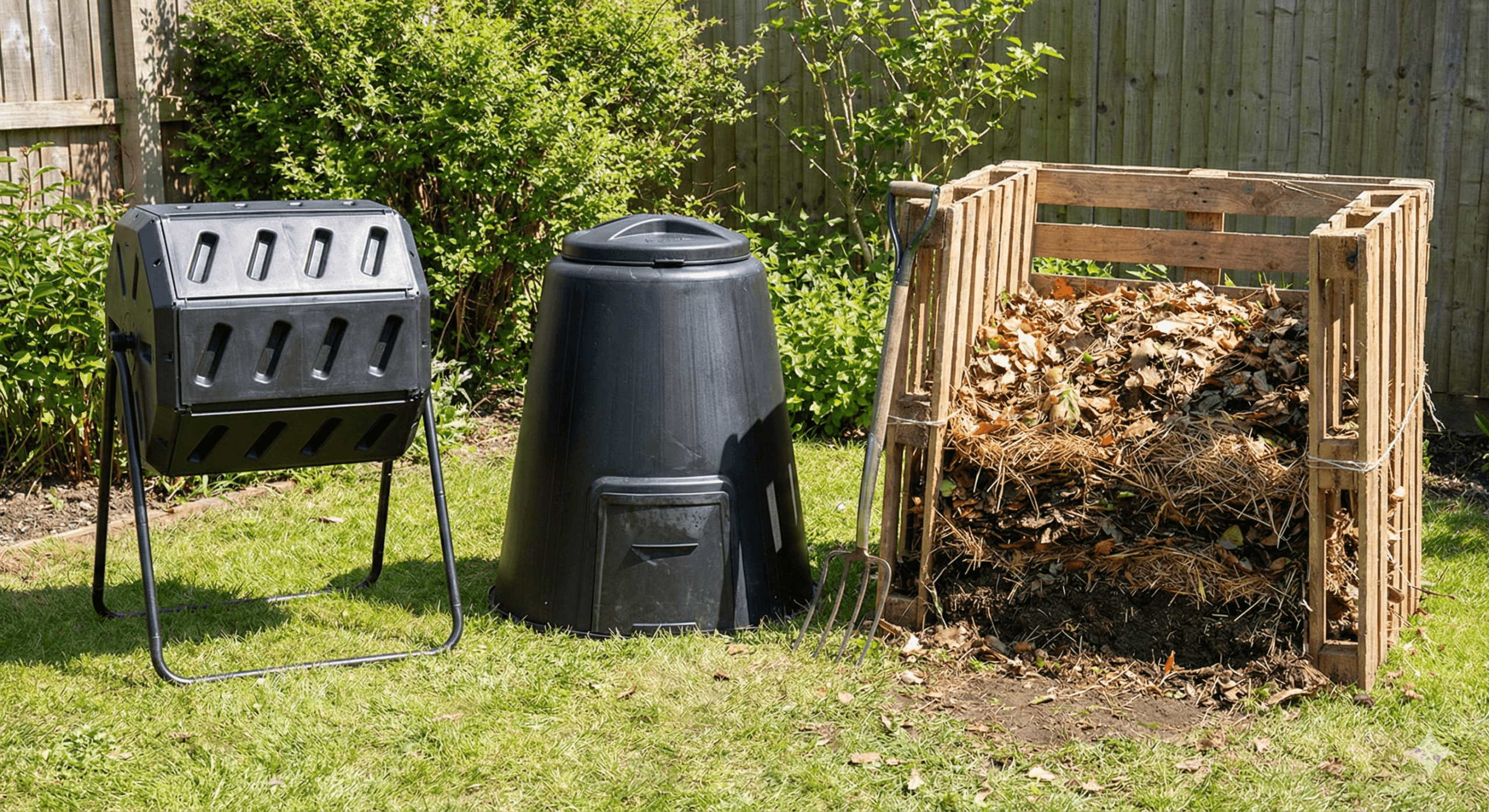 Various types of composters